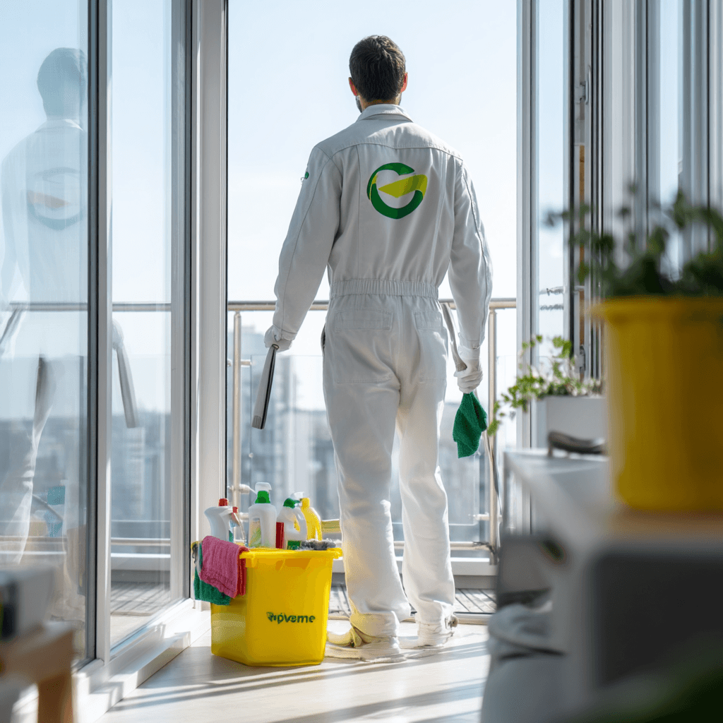 Städare städar ett stort rum